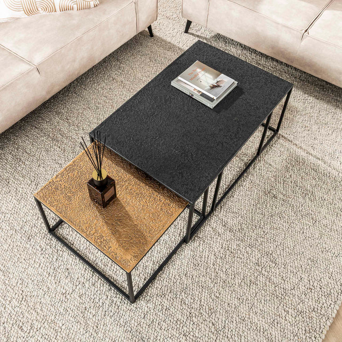 Salontafelset Metallic Rechthoekig | Grijs