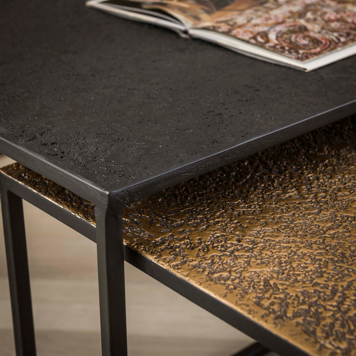 Salontafelset Metallic Rechthoekig | Grijs