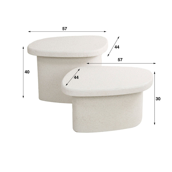 Salontafelset Stone organisch | composiet 57cm