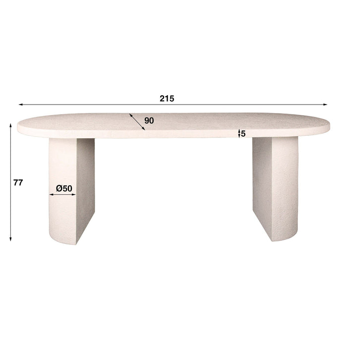 Eettafel Arch Stone - 215cm | Ovaal