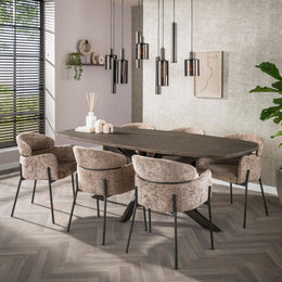 Eettafel Bronvik Ovaal | Brons liquid metal