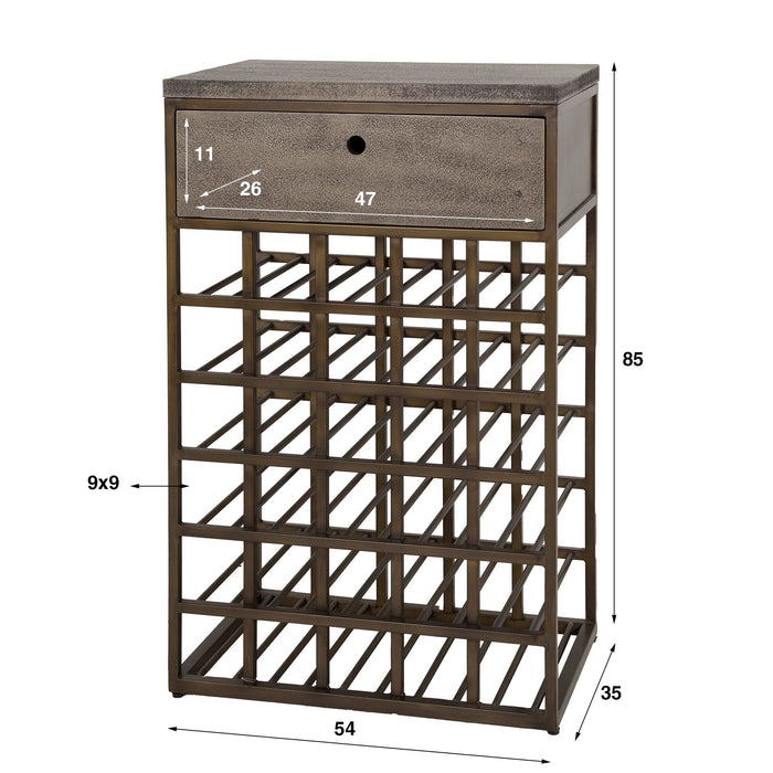 Wijnkast Ferro | antiek brass 54cm