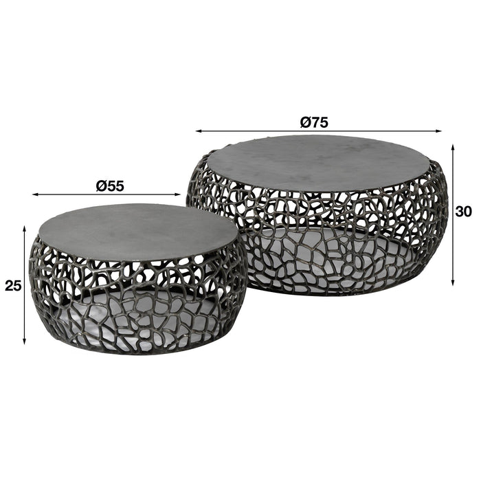 Salontafelset Maze | Nikkel Zwart 75/55cm