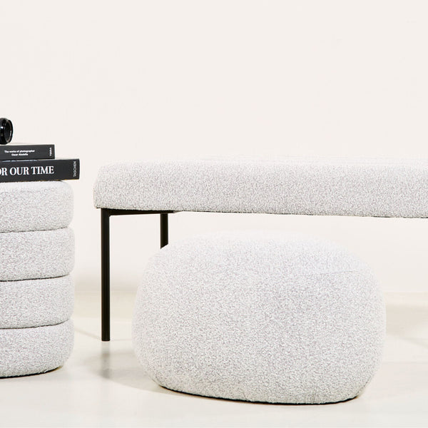Poef Milly – Bouclé Naturel