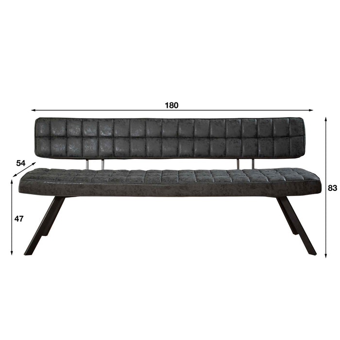 Eetkamerbank | Zwart 180cm