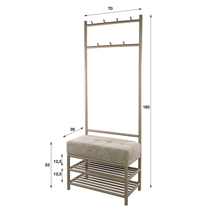 Garderobebank Luno | Beige 70cm