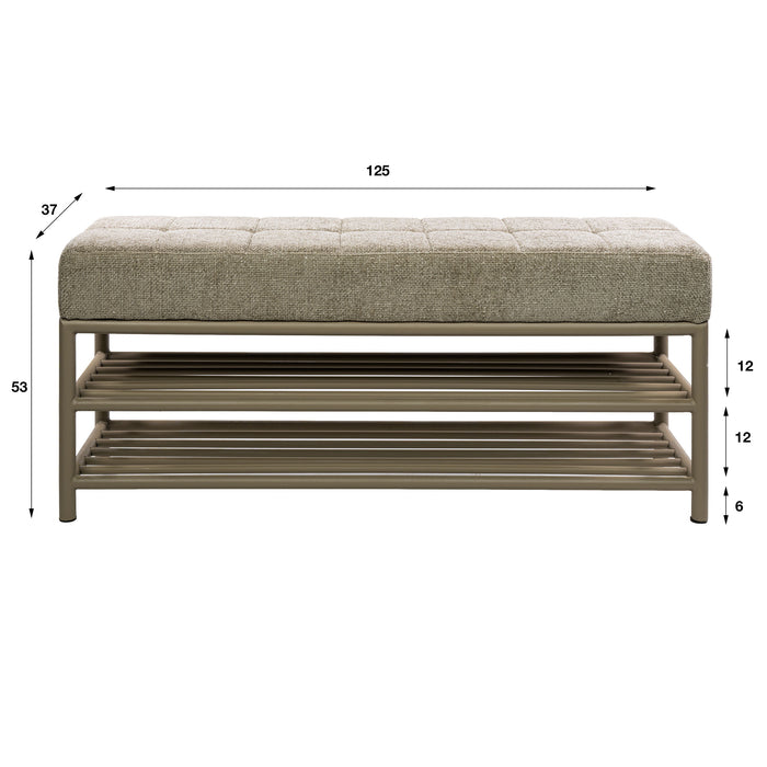 Schoenenbank Terra | Beige 125cm