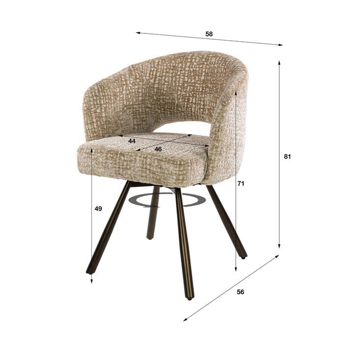 Armstoel Salon Cross | Zand-bruin