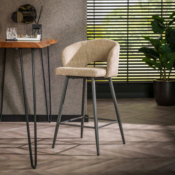 Barstoel Salon - Bouclé zand