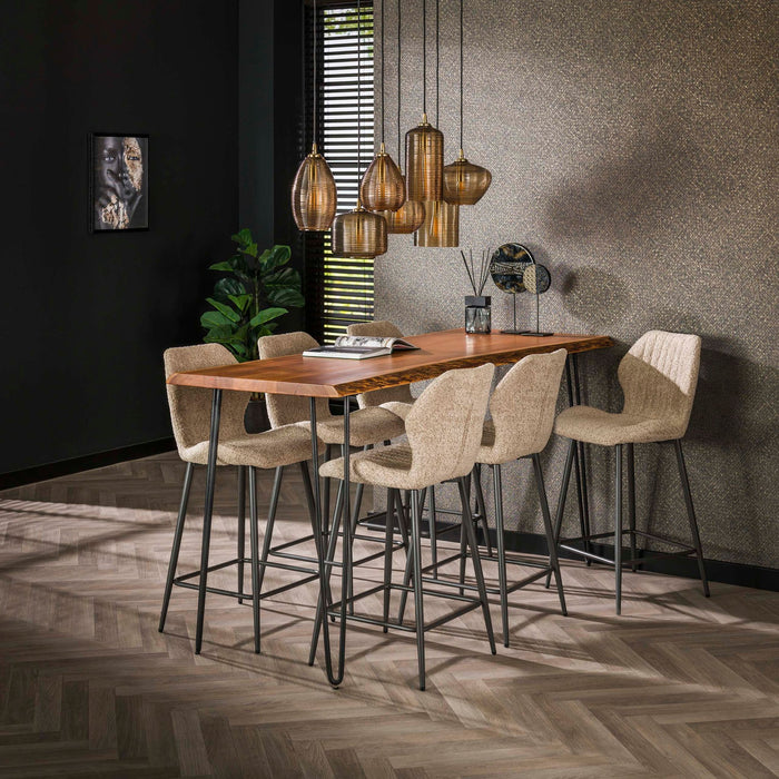 Barstoel Linea - Bouclé zand