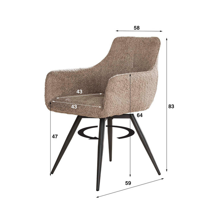 Eetkamerstoel Bouclé - Bouclé Zand