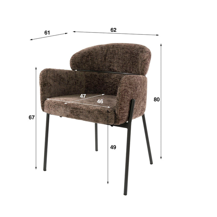 Eetkamerstoel Curva - Hoven Taupe