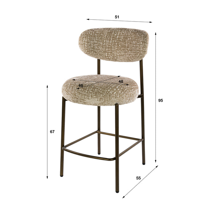 Barstoel Round | Zand-bruin