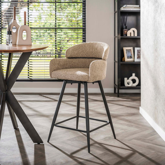 Barstoel Curva - Bouclé zand