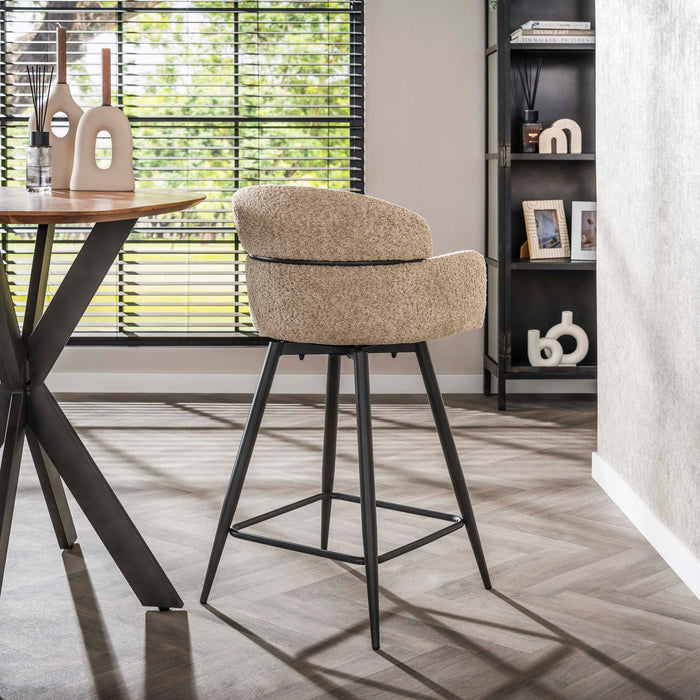 Barstoel Curva - Bouclé zand