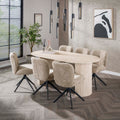 Eettafel Arch Ovaal 180cm | Keramiek travertin