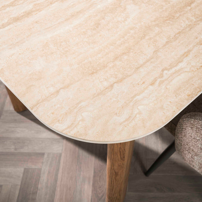 Eettafel Romano Curvo | Travertin