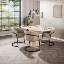 Eettafel Centro Ovaal | Keramiek travertin