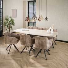 Eettafel Romano Ovaal | 3D keramiek travertin