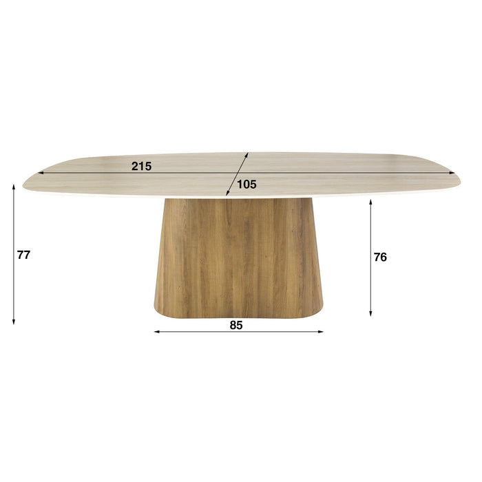 Eettafel Centro Bruin - 215cm | Deens Ovaal