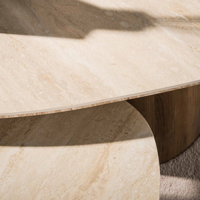 Salontafel Romano Driehoekig Set van 2 | Travertin