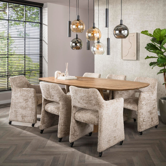 Eetkamerstoel Forma Elite - Alura Zand (Wielen)