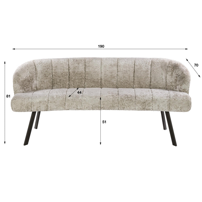 Eetkamerbank Oval | Zand-bruin