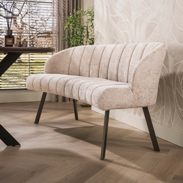 Eetkamerbank Oval | Zand-bruin