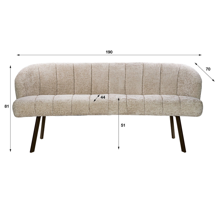 Eetkamerbank Oval | Zand-bruin