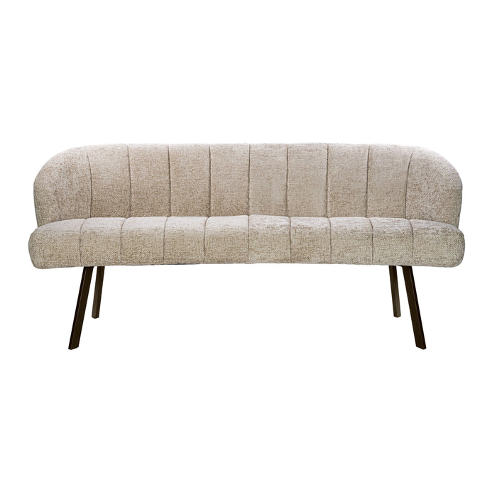 Eetkamerbank Oval | Zand-bruin
