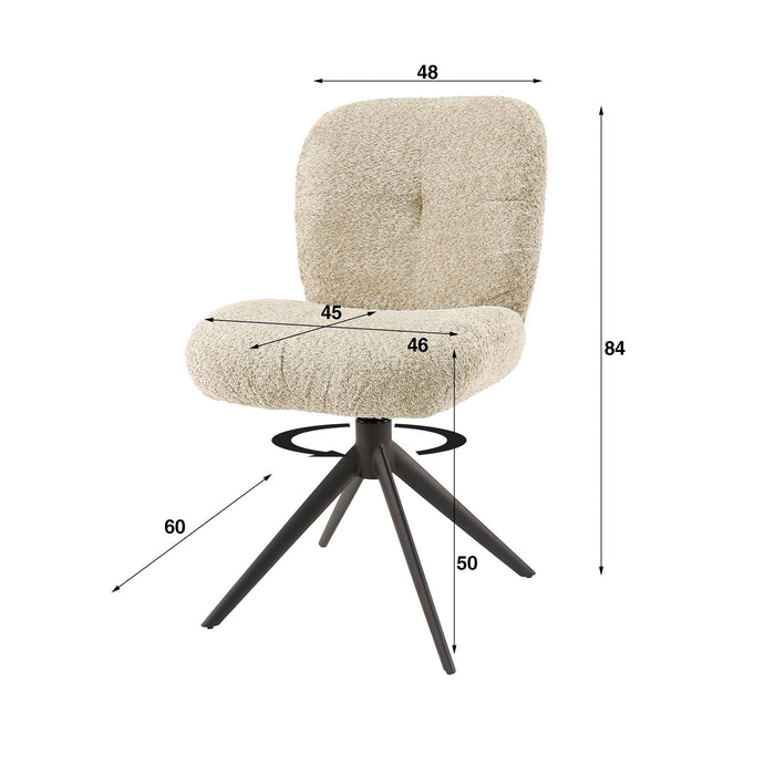 Eetkamerstoel Comfort - Bouclé Zand