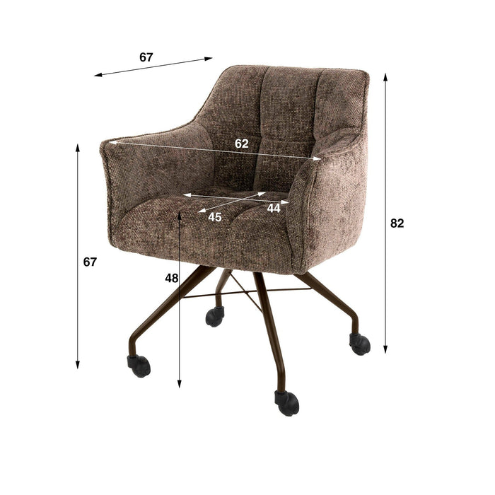 Eetkamerstoel Raster - Hoven Taupe/Bruin | Rollend