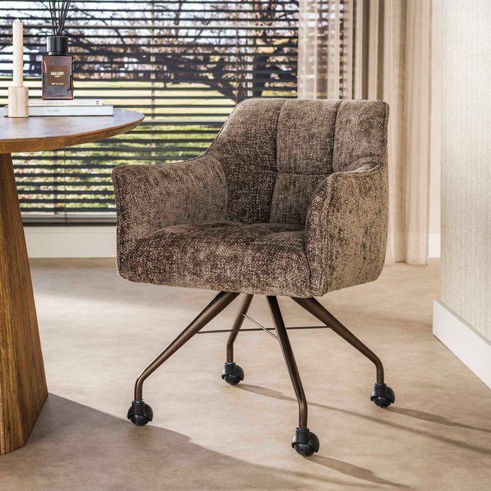 Eetkamerstoel Raster - Hoven Taupe/Bruin | Rollend
