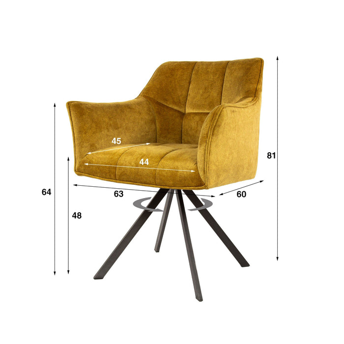 Eetkamerstoel Raster - Velours Goud