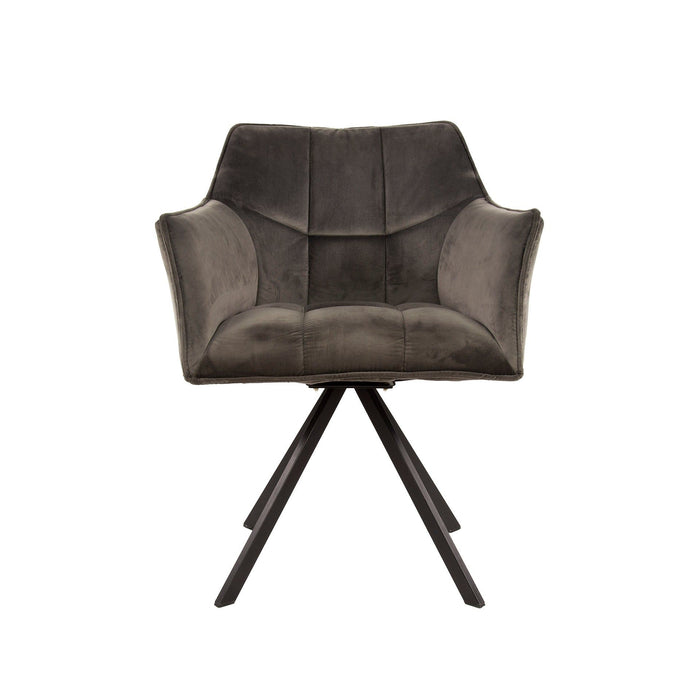 Eetkamerstoel Raster - Velours Antraciet