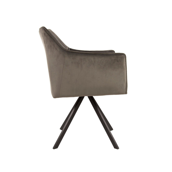 Eetkamerstoel Raster - Velours Antraciet