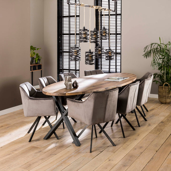 Eetkamerstoel Raster - Velours Antraciet