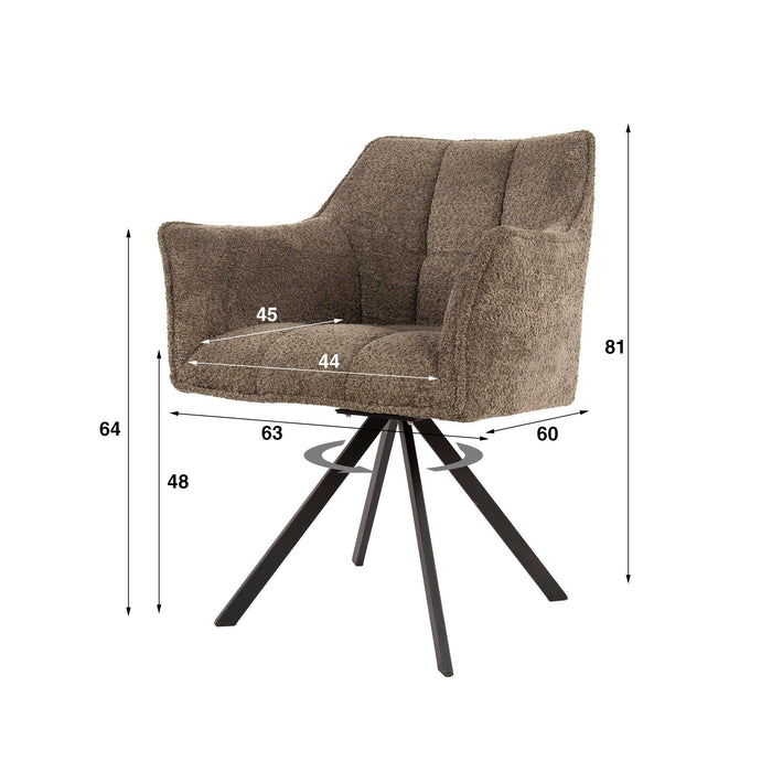 Eetkamerstoel Raster - Bouclé Taupe