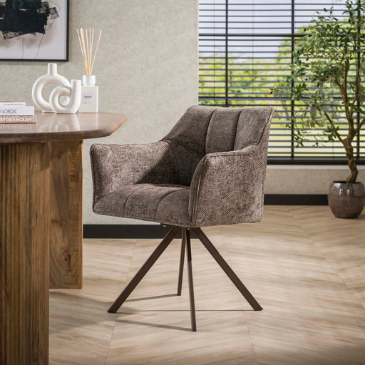 Armstoel Raster Draaibaar | Taupe-bruin