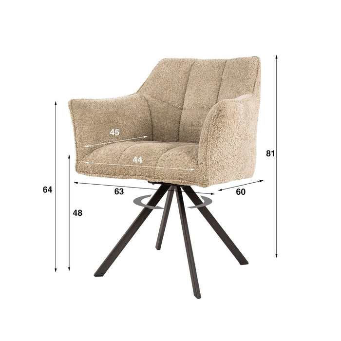 Eetkamerstoel Raster - Bouclé Zand