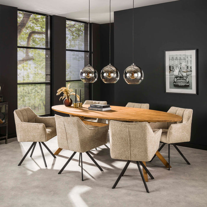 Eetkamerstoel Raster - Bouclé Zand