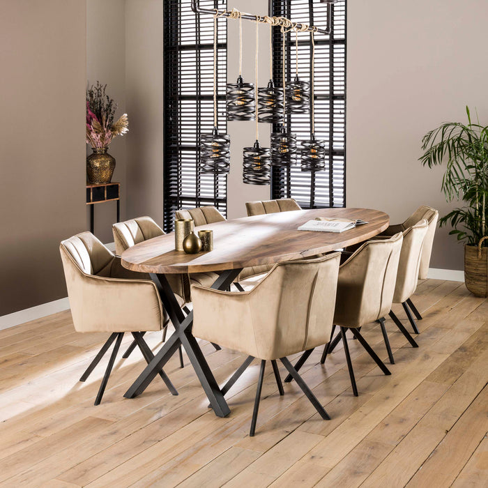 Eetkamerstoel Raster - Velours Champagne