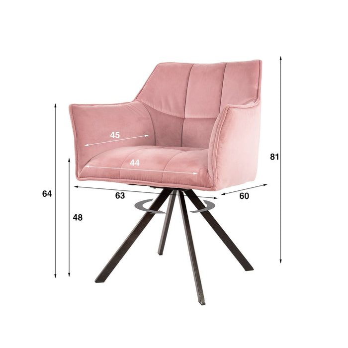 Eetkamerstoel Raster - Velours Roze