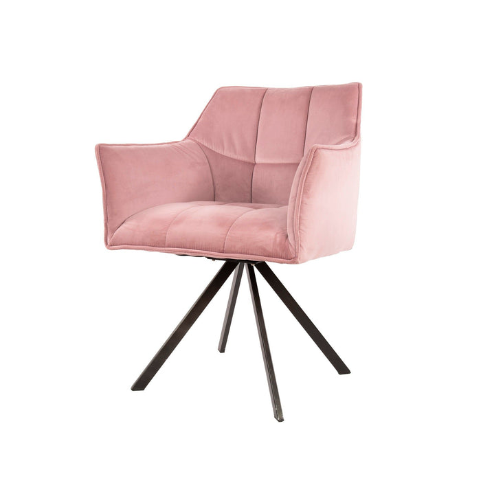 Eetkamerstoel Raster - Velours Roze
