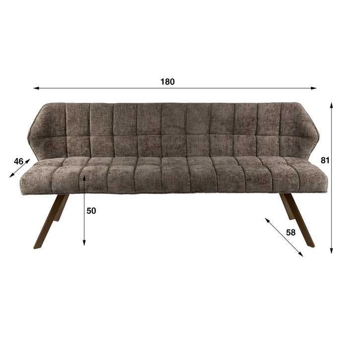 Eetkamerbank Raster | Taupe-bruin