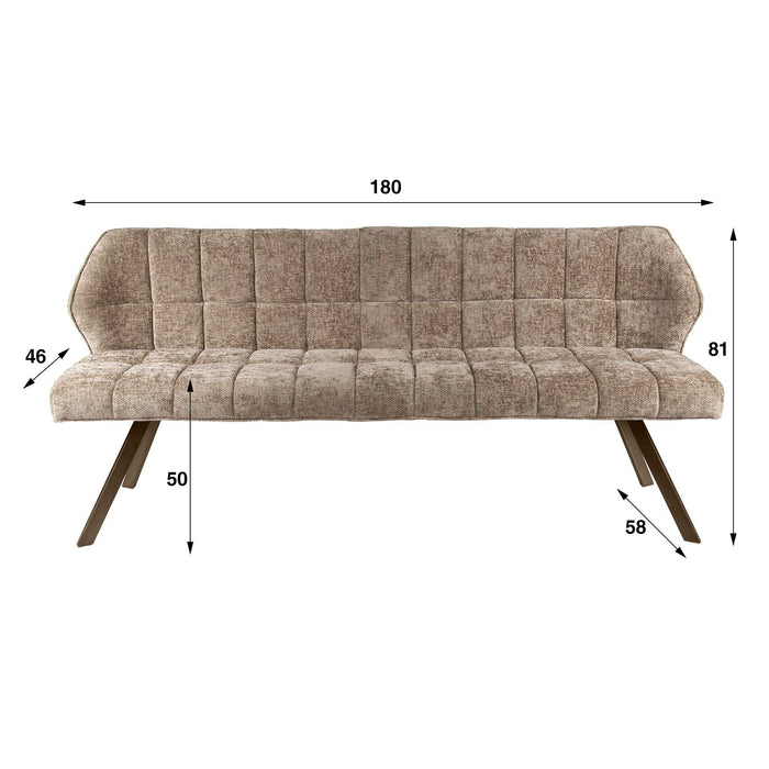 Eetkamerbank Raster | Champagne-bruin