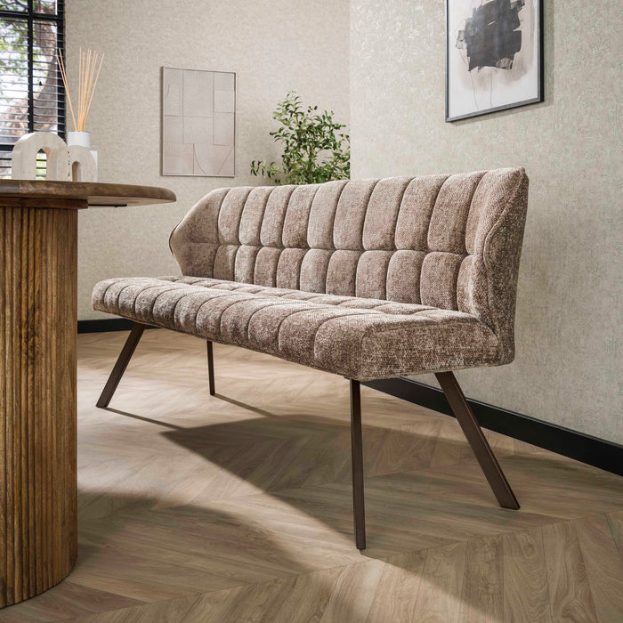Eetkamerbank Raster | Champagne-bruin