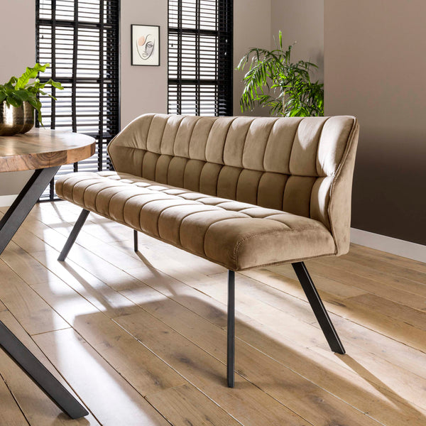 Eetkamerbank Raster Velours | Champagne