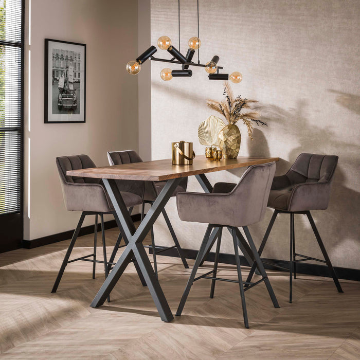 Barstoel Raster - Velours antraciet