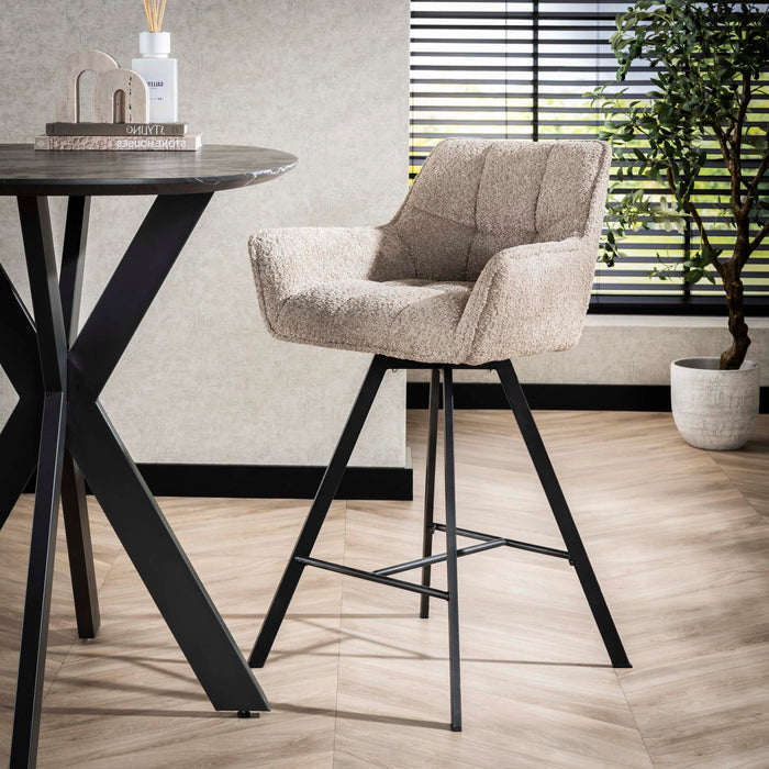 Barstoel Raster - Bouclé zand